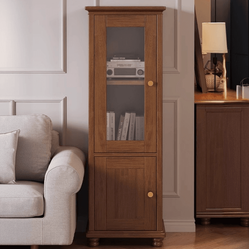 Modern Simple Style Rectangular Accent Cabinet with Closet, 3 Shelvings, Cabinet Knobs, Chalk/Sepia/Wood Color Top, and Stain Resistant Finish - image 6