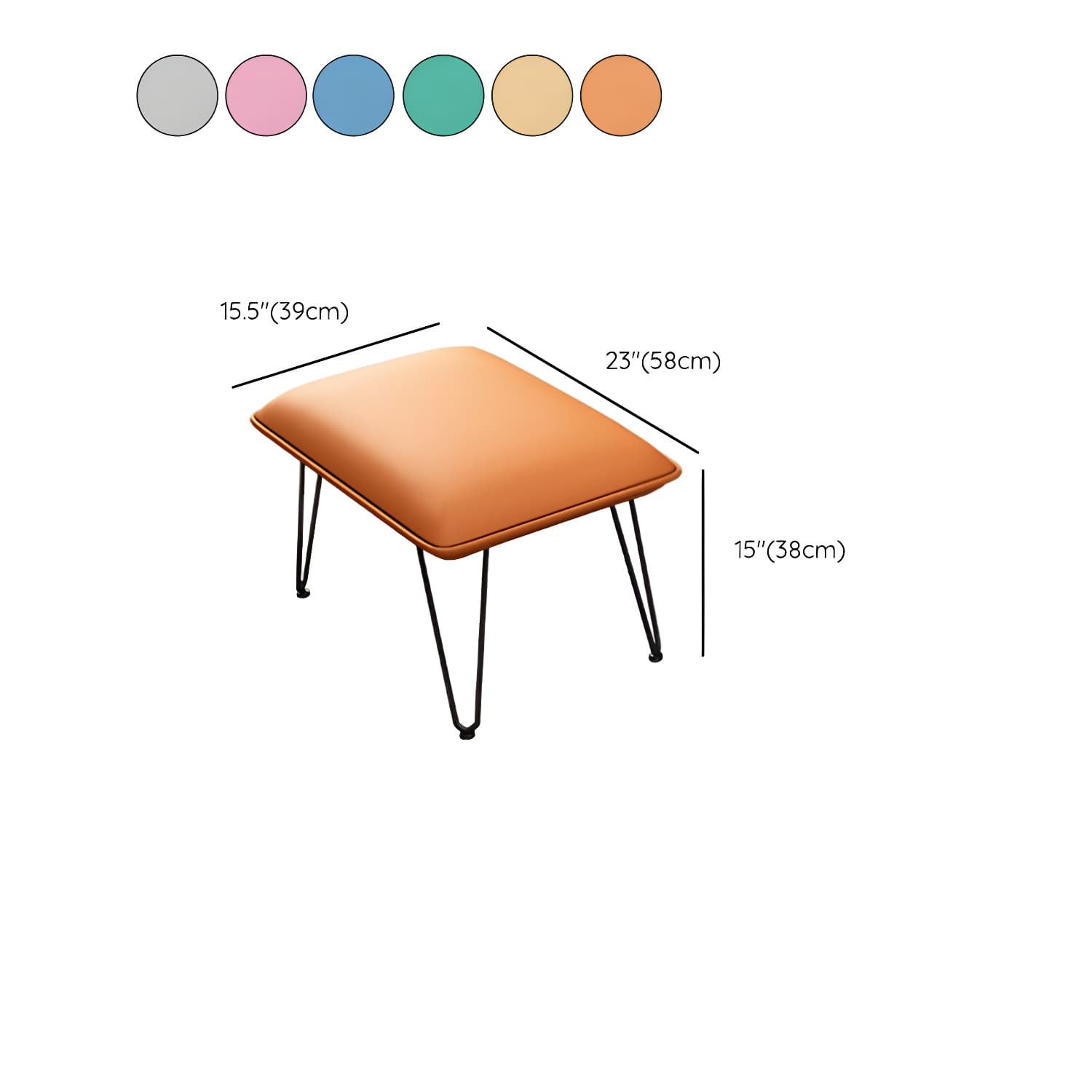 Modern Glider Chair Pure Color Metal Dark Legs Rocking Chair with Ottoman - image 20