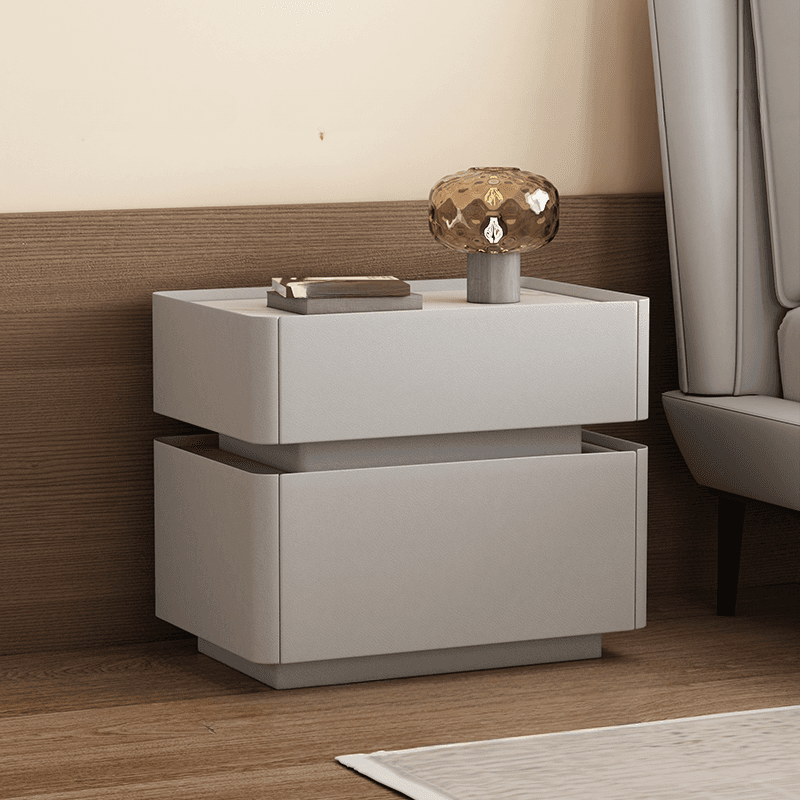 Trendy Drawer Storage Bedside Table with 2 Drawers and Pine Wood Countertop - image 6