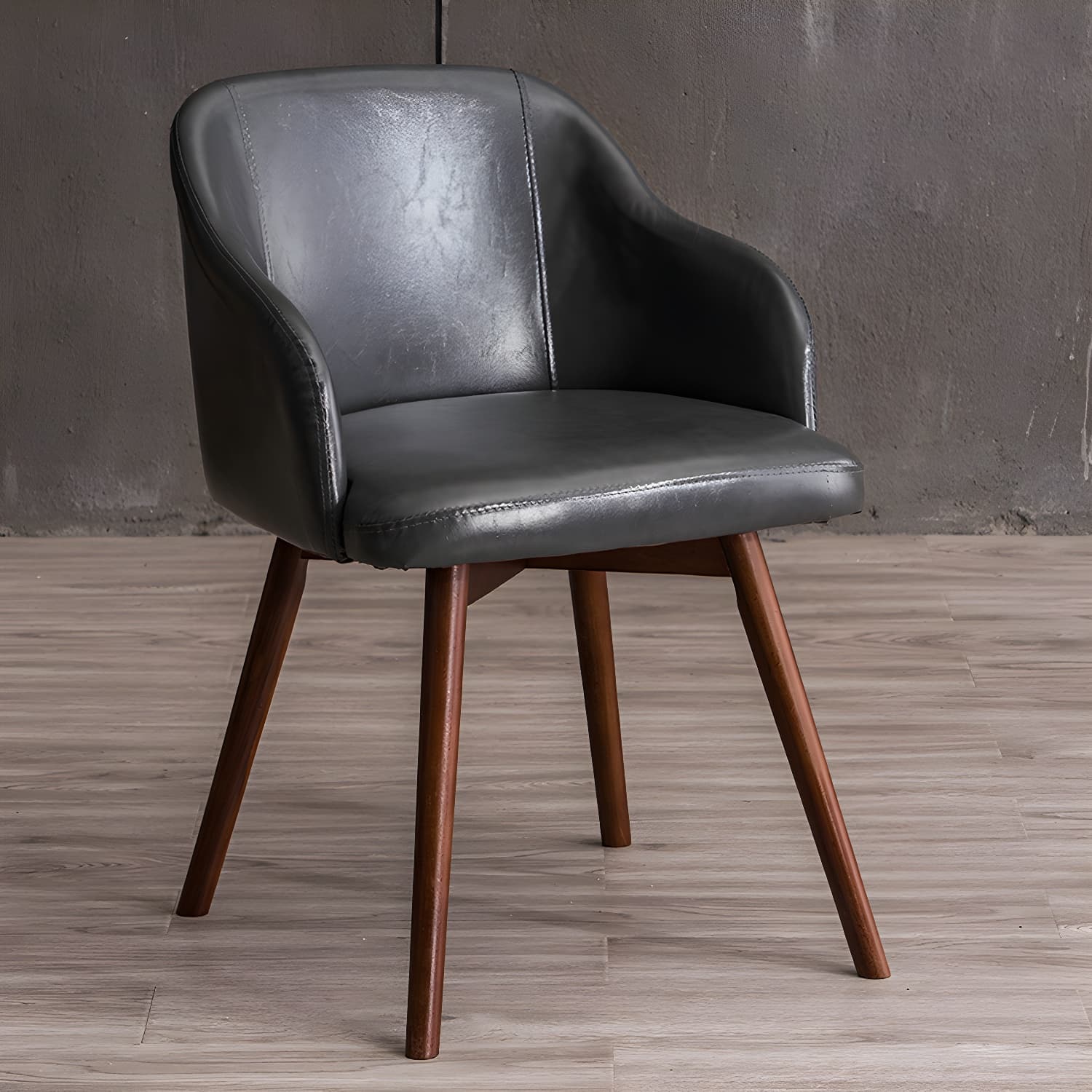 Scandinavian Beech Solid Back Arm Chair Fabric Dining Chair with Natural Legs - image 7
