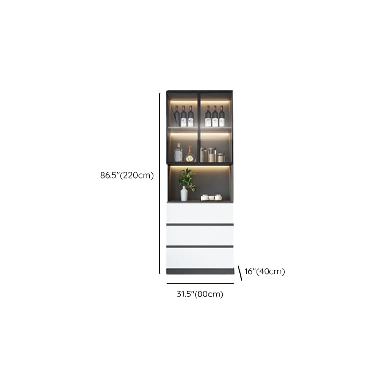 Standard/Wide Chalk 3 Drawers Closet 2 Shelves/1 Shelf Glass Doors Functional Storage Cabinet Sideboard - image 12