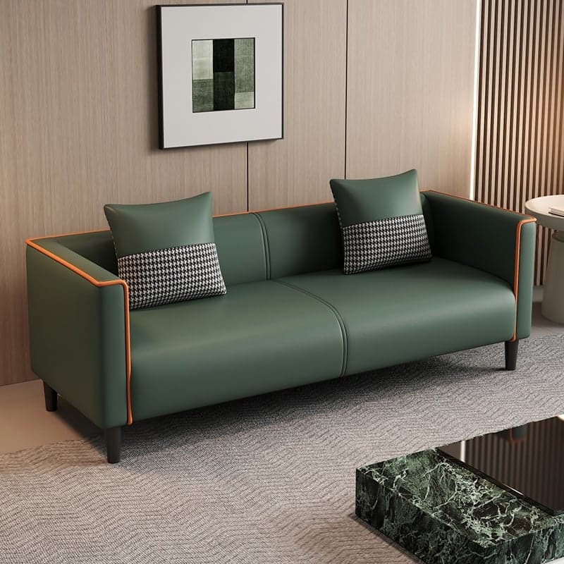 Trendy Solid Color Water Resistant Standard Sofa/Loveseat in Grey/Beige/Amber with Arm, Seats 3/2 People, and 2 Pillows - image 4