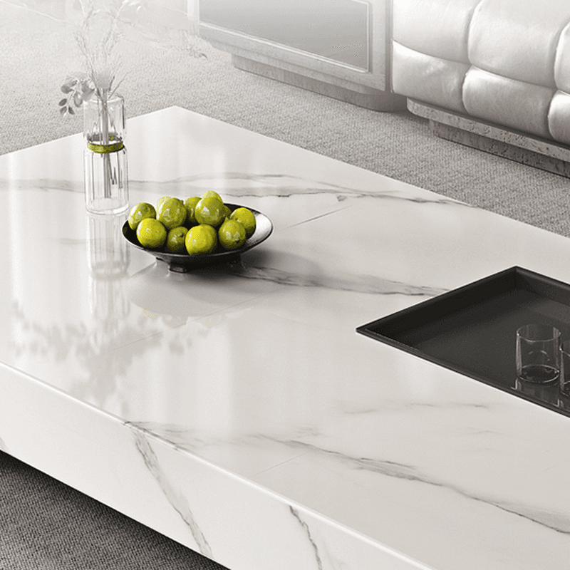 Sleek Sleigh Base Side Table with Geometric Square Top for Foyer Use - image 6