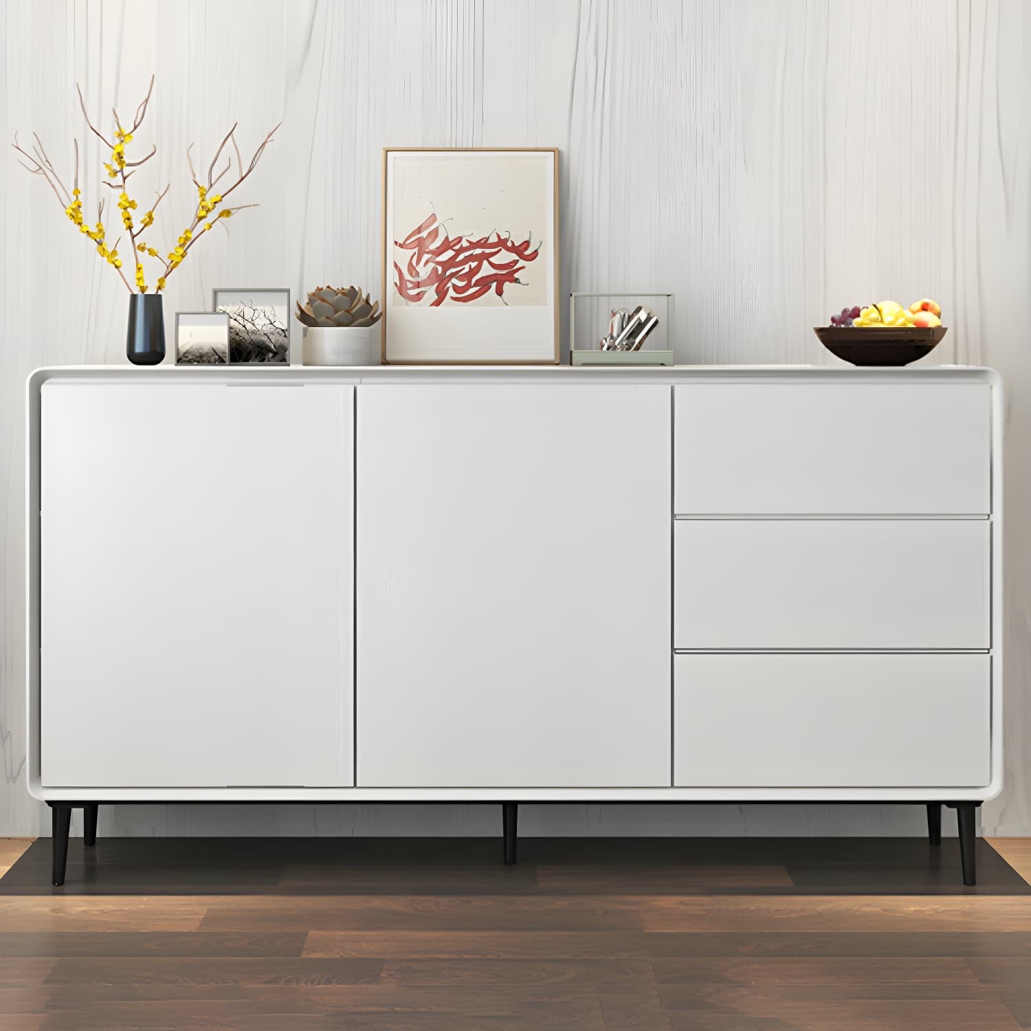 Modern Wood Buffet Sideboard Cabinet with 2 Doors and 3 Drawers - image 13