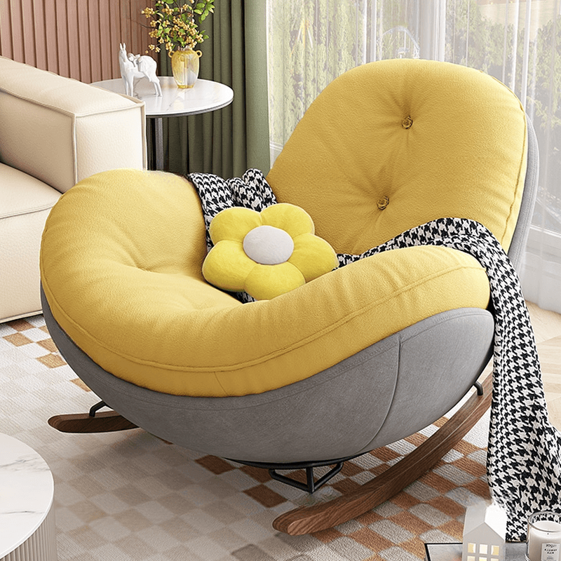 Casual Chalk/Olive Green/Rose Upholstered Living Room Rocking Chair, with Cushioned - image 13