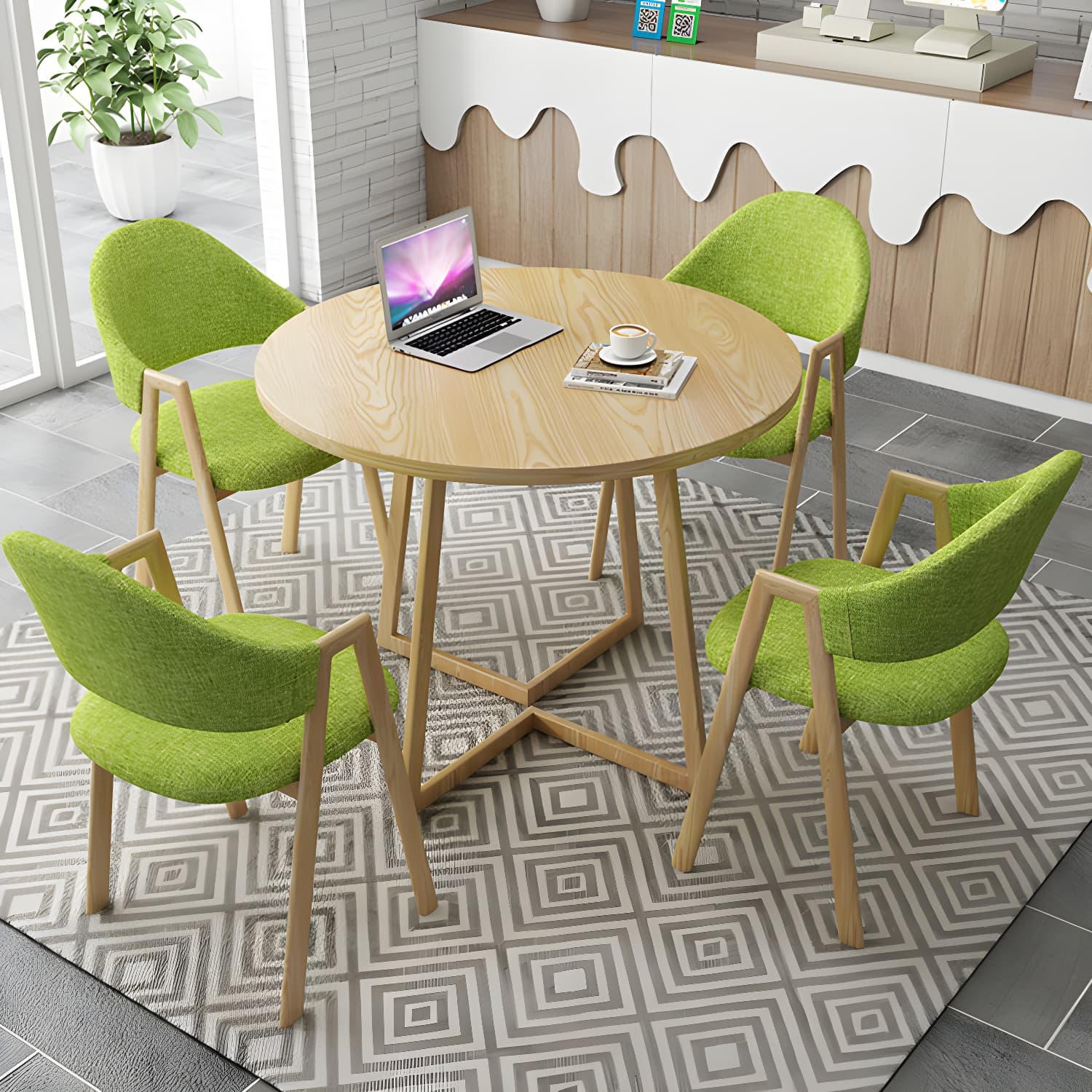 Modern Style Iron Arm Chair Open Back Dining Side Chair with Upholstered - image 16