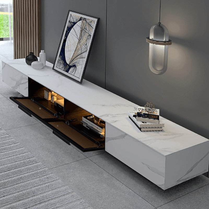 Rectangular TV Stand for Drawing Room with Light and Door - image 6
