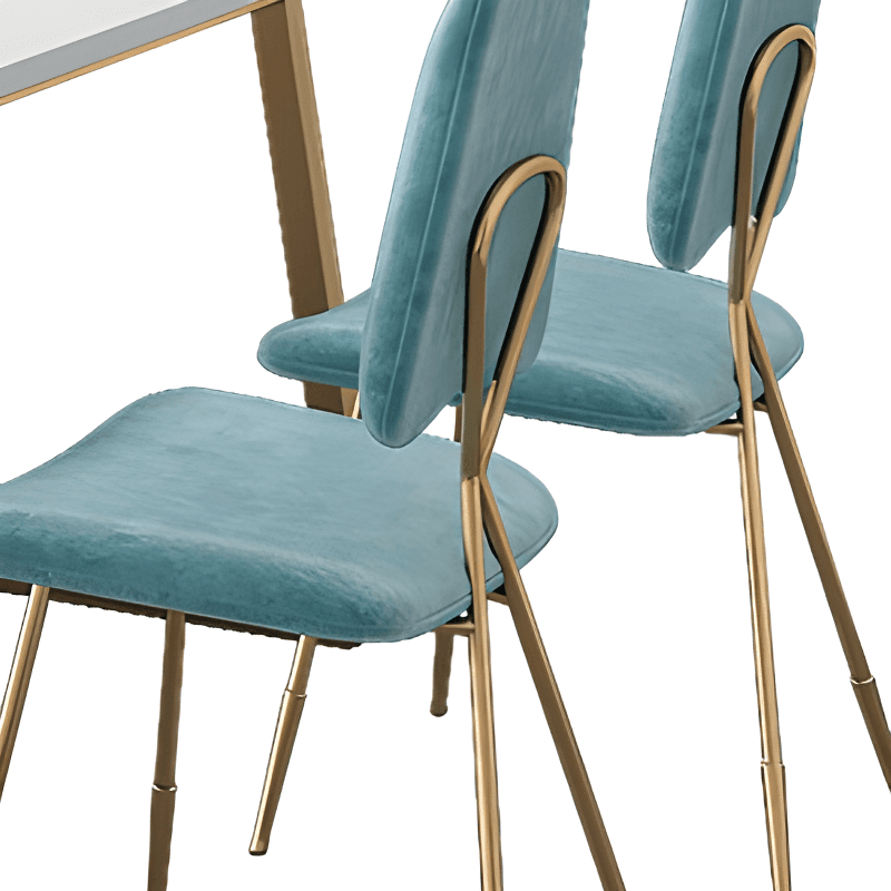 Upholstered Firm Armless Chair with Aureate Legs and Foot Pads for Dinette - image 12