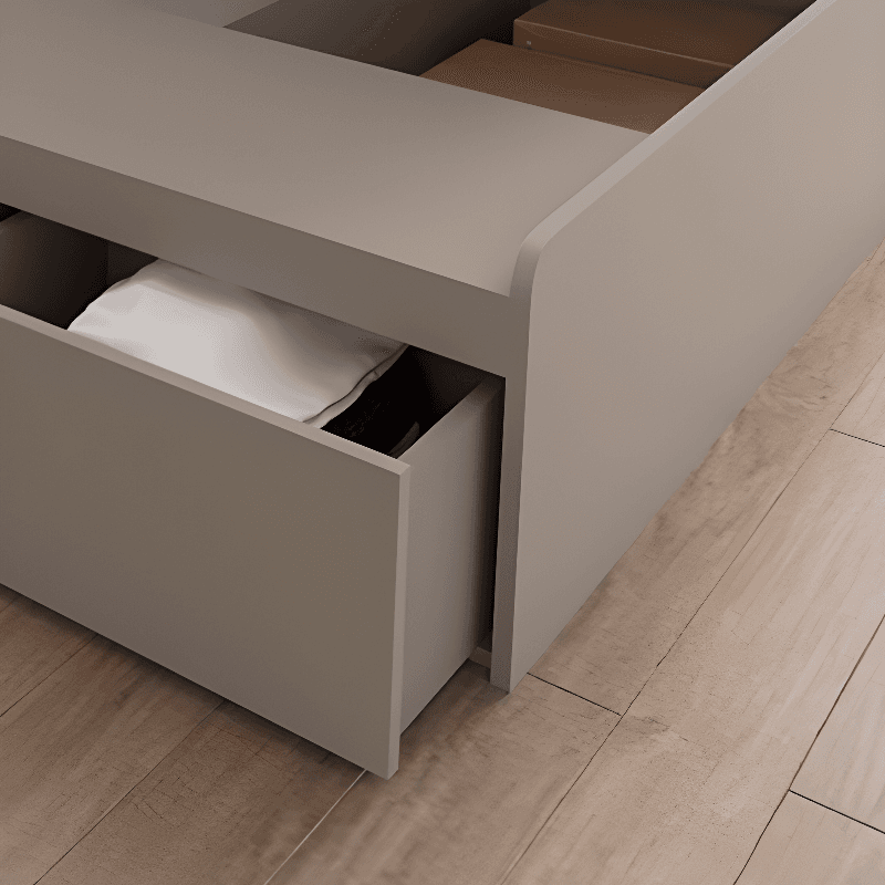 Cream Solid Color Storage Included for Bedroom - image 4