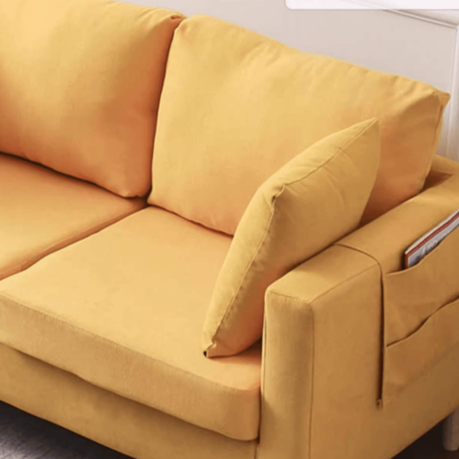 Cream/Dove Grey/Cerulean Loveseat with Slipcover, Wide Pillow Back, Receptacle and 2 Pillows - image 20