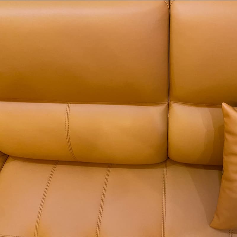 Modern Orange Genuine Leather Sectional Sofa with Wood Frame and Pillow Top Arms - image 9