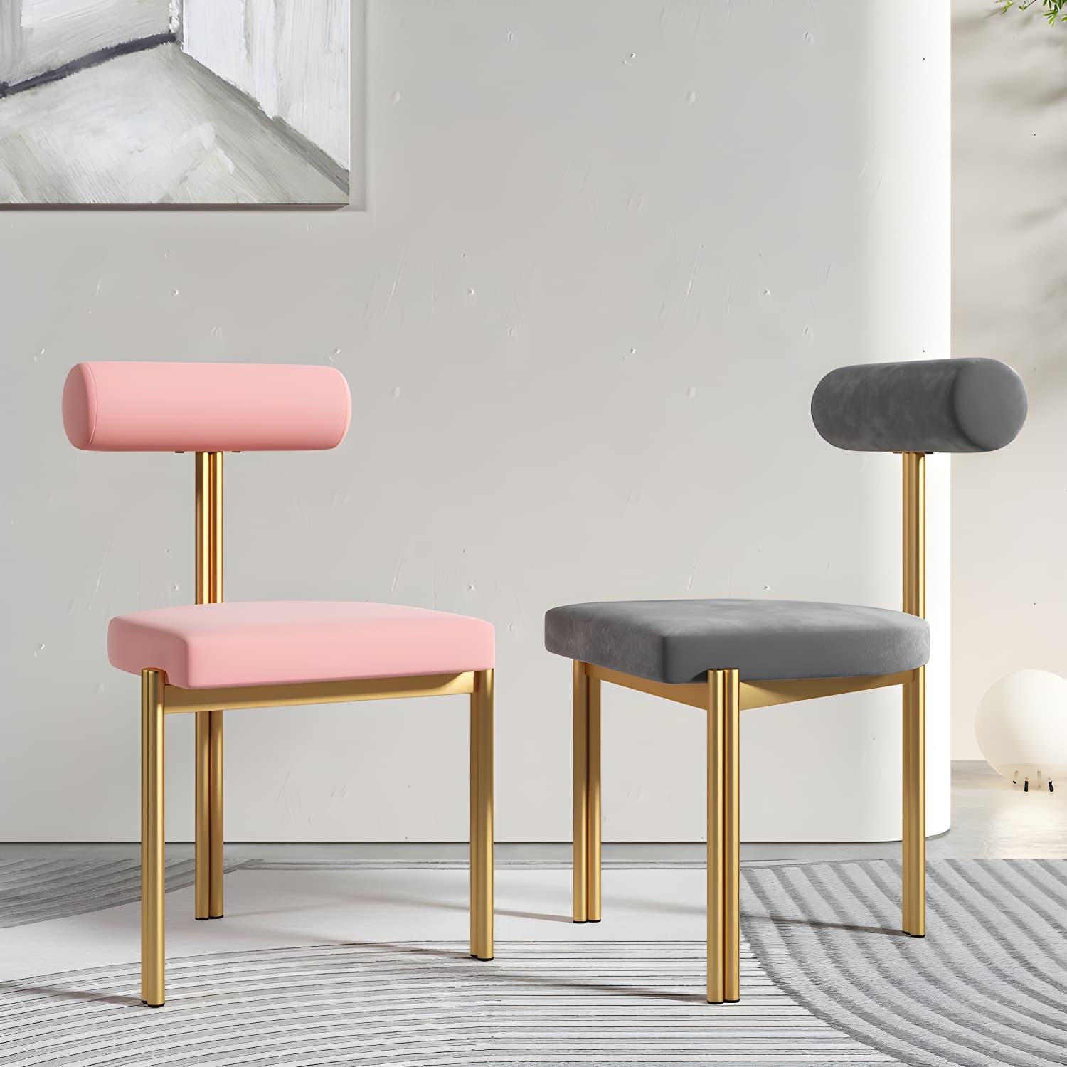 Upholstered Armless Dining Chairs Nordic Style Low Back Side Chair for Dining Room - image 11