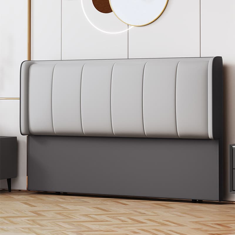 Trendy Panel Headboard in Natural Wood with No Distressing, Rectangle Shape for Twin XL/Full/Queen Bed, Featuring Sponge Upholstery Fill and Standard Height