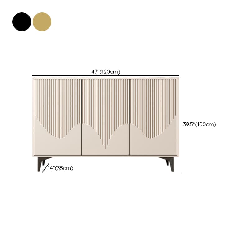 Modern Rectangular Manufactured Wood Accent Cabinet in Beige with Interior Partitions and Metal Legs - image 19