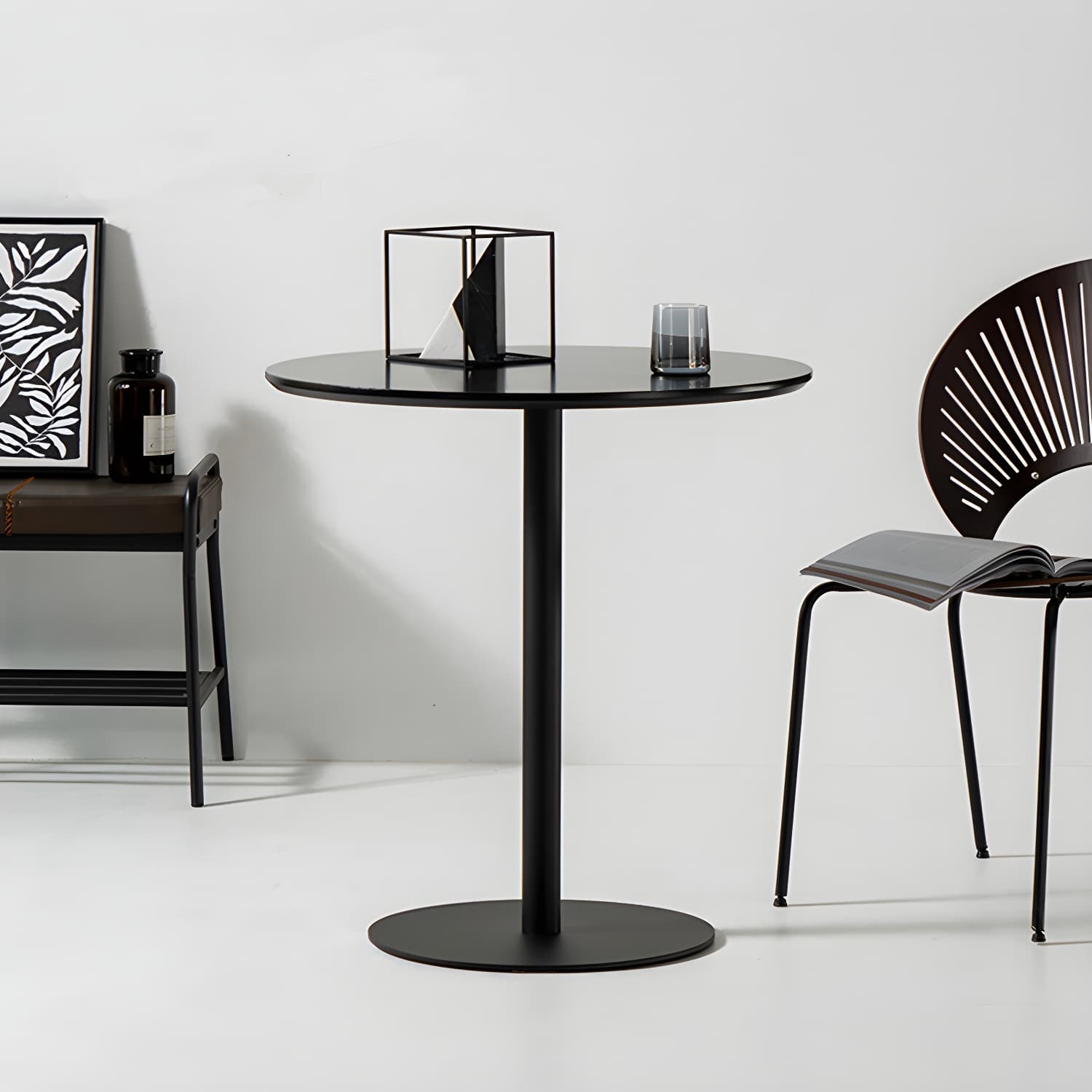 Round Pedestal Dinette Table Simplicity Style Dining Site Table for Home Use - image 3