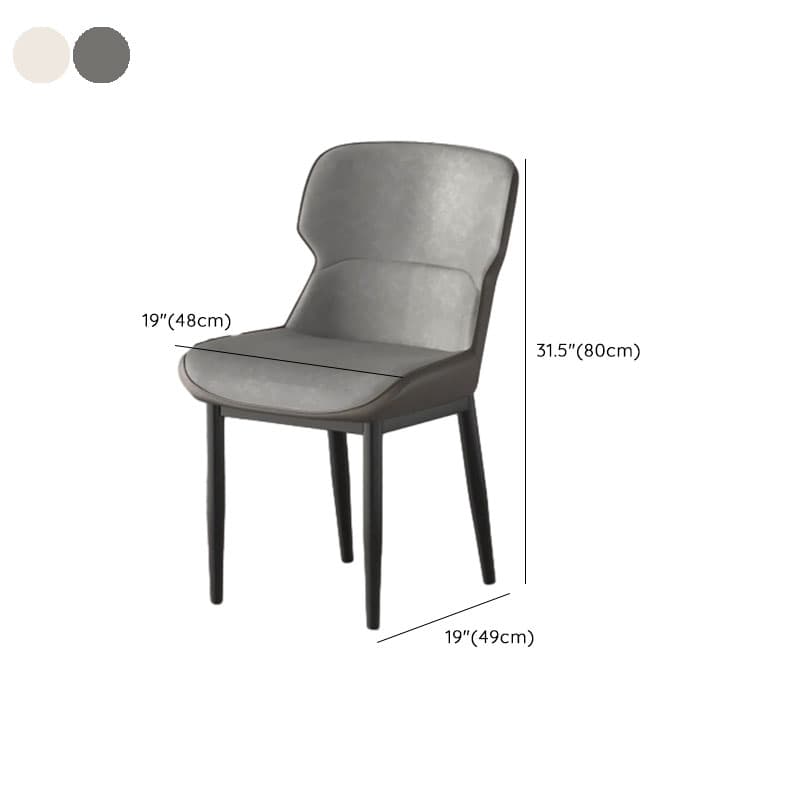 Contemporary Dinette Armless Chair with Solid Back Panel, Upholstered in Steel and Foot Pads - image 12
