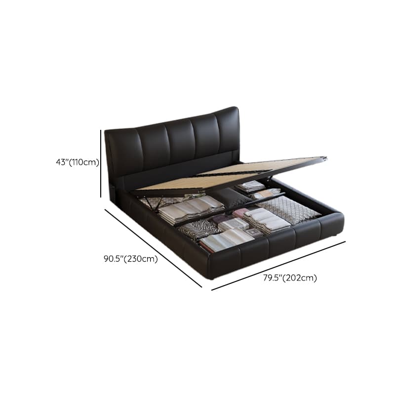 Ink Simplistic Storage Bed/Platform Bed in Genuine Leather with Leg for Bedroom - image 15