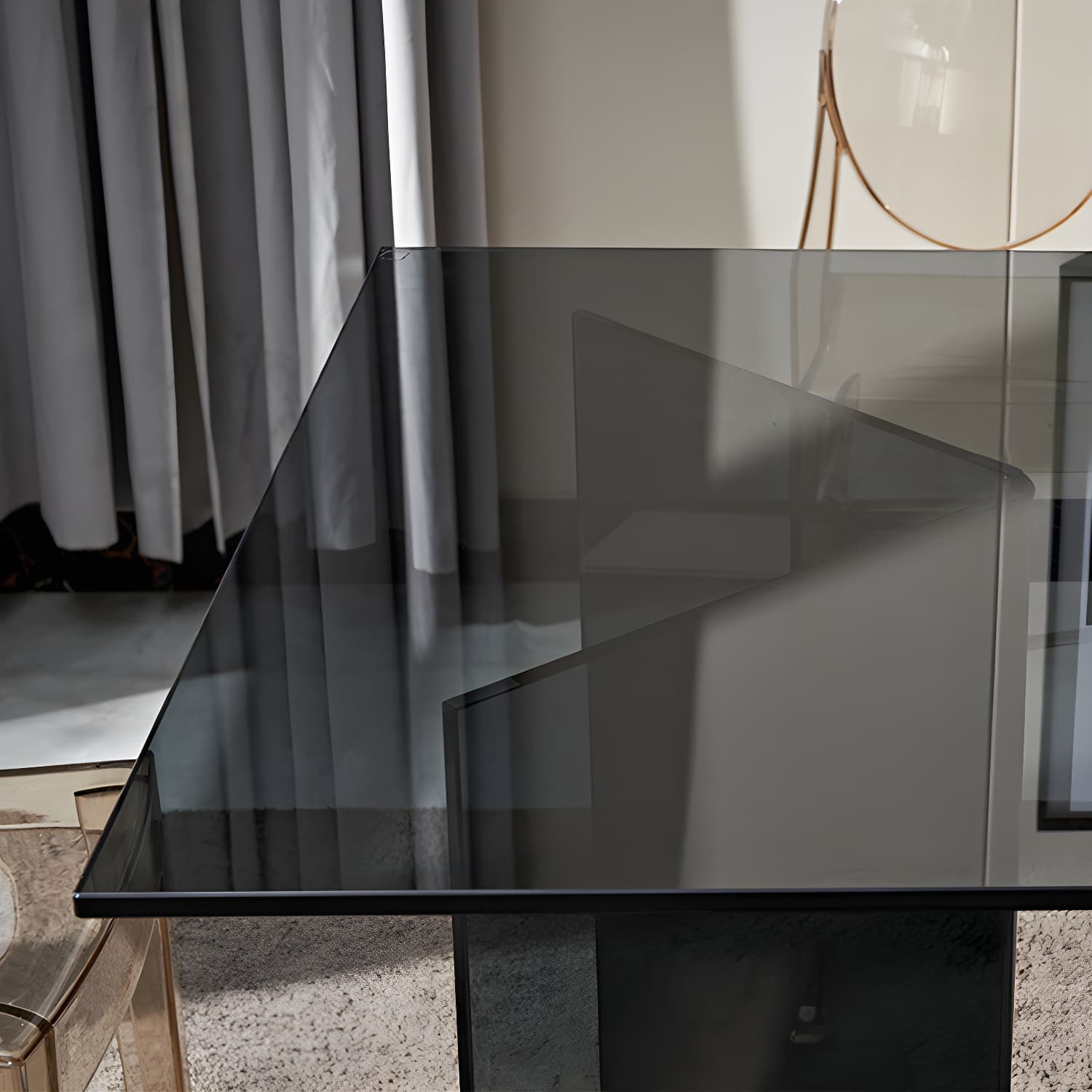 Modern Tempered Glass Dining Table Glass Base for Dining Room - image 10