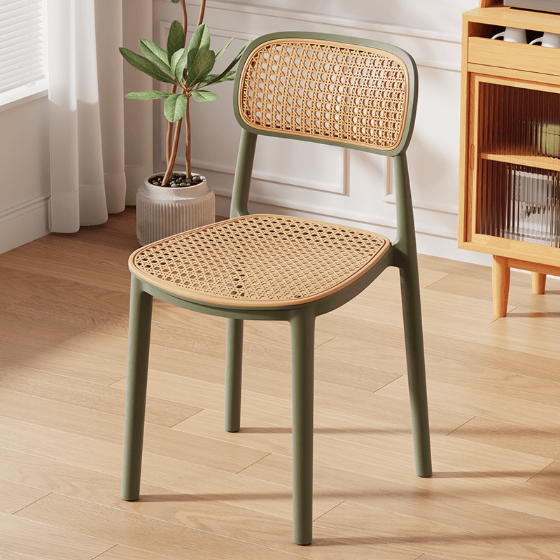 Art Deco Parlor Side Chair with Ventilated Back, Ink/Dark Gray/White Synthetic Material Legs, Pile-upon-able, and Foot Pads - image 6