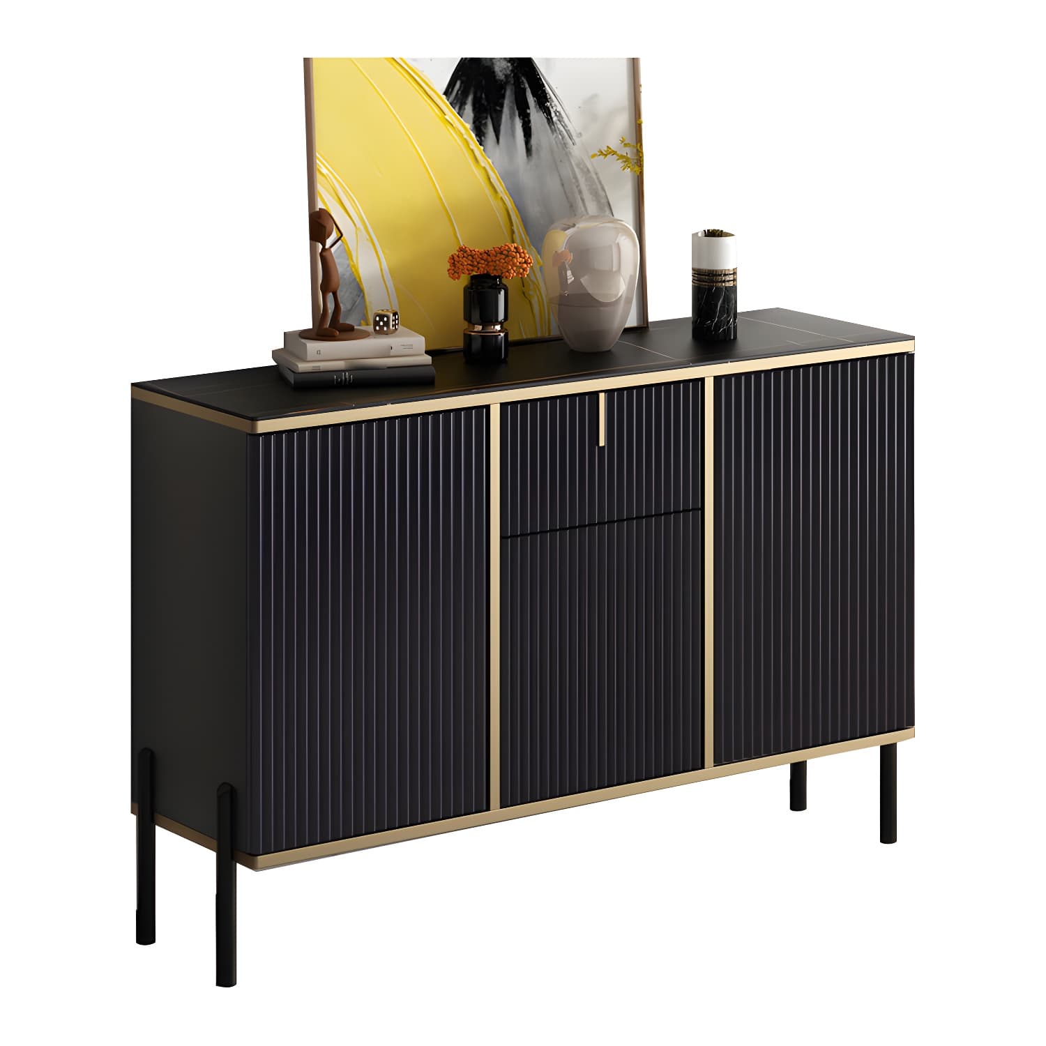 Glam Sideboard Stone Top Sideboard with Door for Living Room - image 9