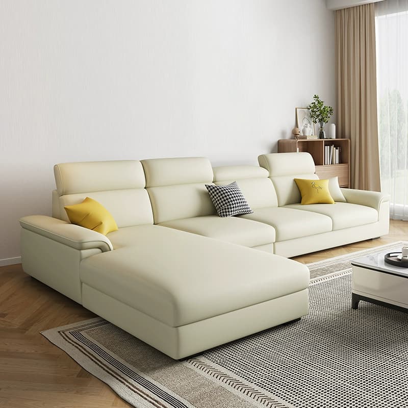 Modern Sectional Sofa and Chaise with Adjustable Pillows and Pillow Top Arm - image 6