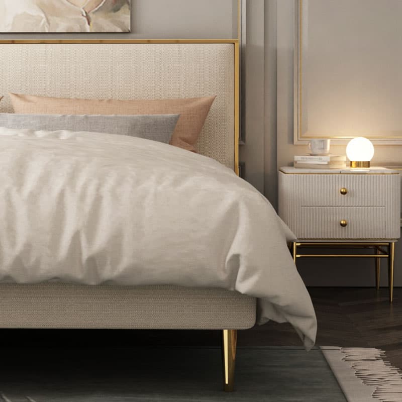 Free-standing Standard Standard（36-55“） Full(54"W x 75"L) Wood Rectangle Sponge Panel Headboard With Legs - image 5