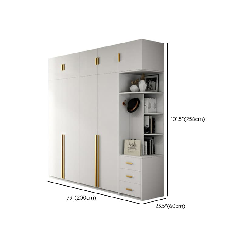 Simple Lumber White Wardrobe Armoire with Interior Shelves & Clothing Rack & Soft Close Drawer & Soft Close Door - image 28