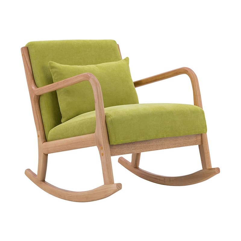Nordic Natural Cotton Stationary Rocking Couch Chair with Back - image 6