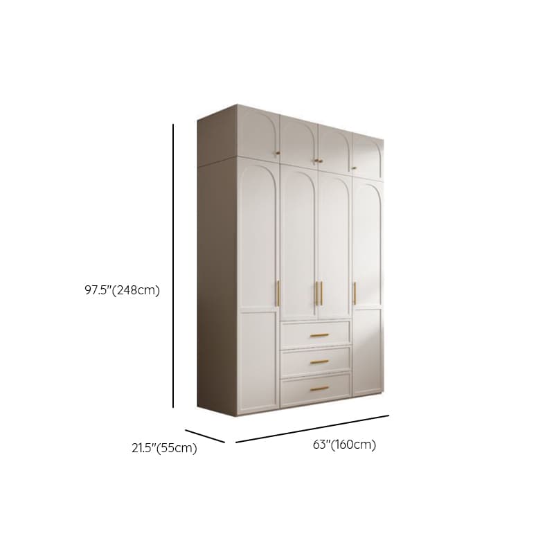Chalk Minimalist Laminate Cabinet Armoire with 3-Drawer, Interior Shelves, and Clothing Rod - image 15