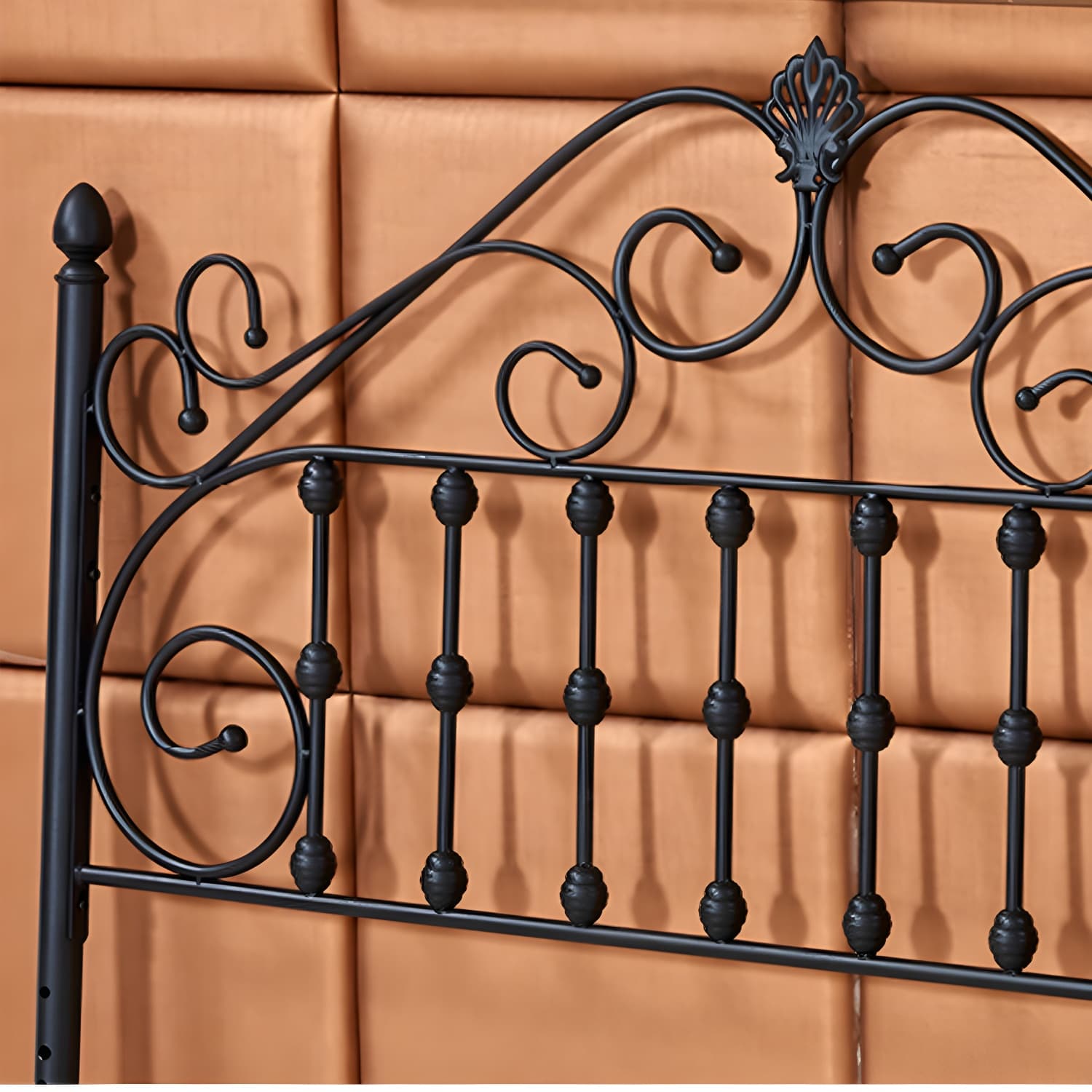 Glam Style Metal Iron Material with Headboard Gold/black/white Bed - image 10