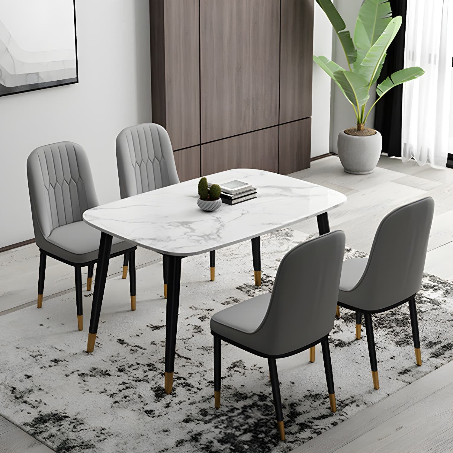 Modern Dining Room Armless Parsons Faux Leather Dining Side Chair - image 19