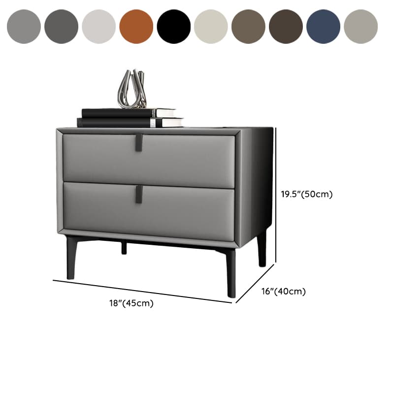 Stylish 2 Tiers Nightstand With Drawer Storage and Artificial Leather Countertop - image 19