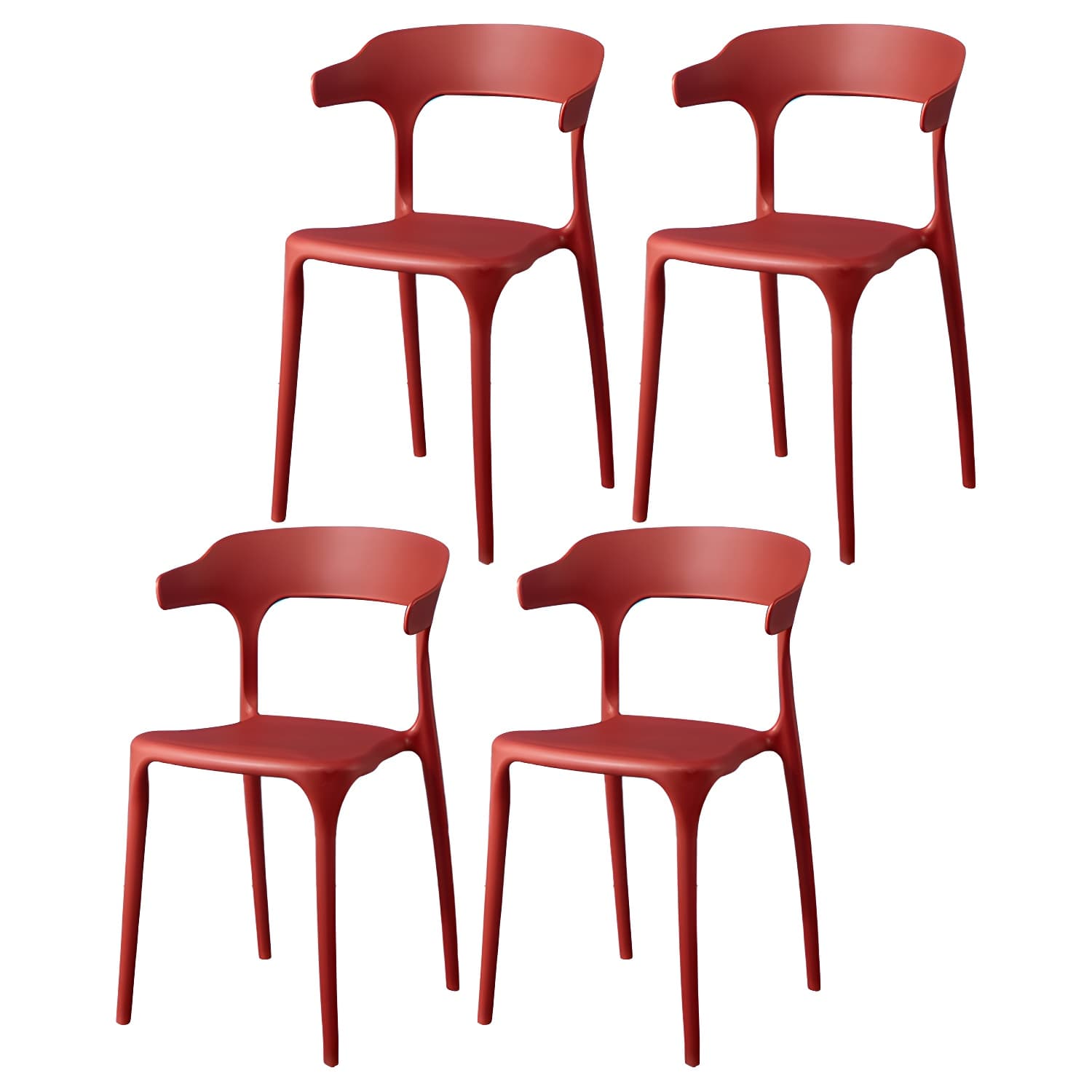 Glam Plastic Side Chair Matte Finish Open Back Dining Chair for Dinning Room - image 3