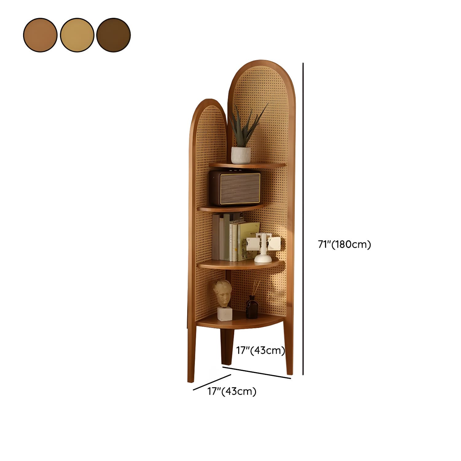 Corner Scandinavian with Wood Counter Top and Rubberwood Legs, 4 Shelves & Straight Legs - image 14