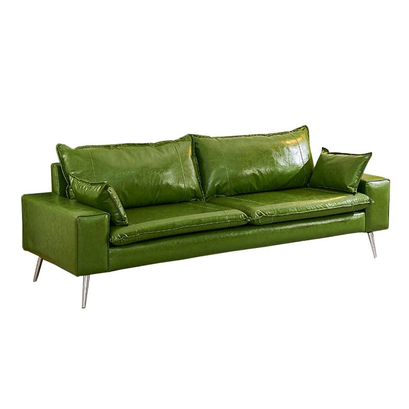 Modern Olive Green/Ink/Lemon Color Solid Color Leather/Corduroy Sofa Couch for Seats 4/Seats 3/Seats 2