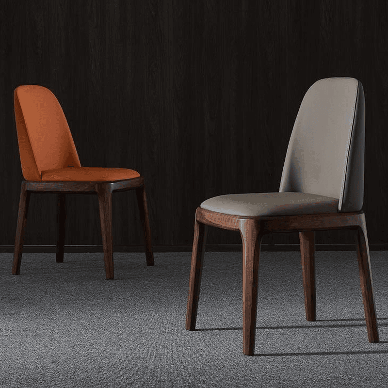 Natural Wood Outlined Unwavering Leather Cushion Side Chair for Dining Room - image 9