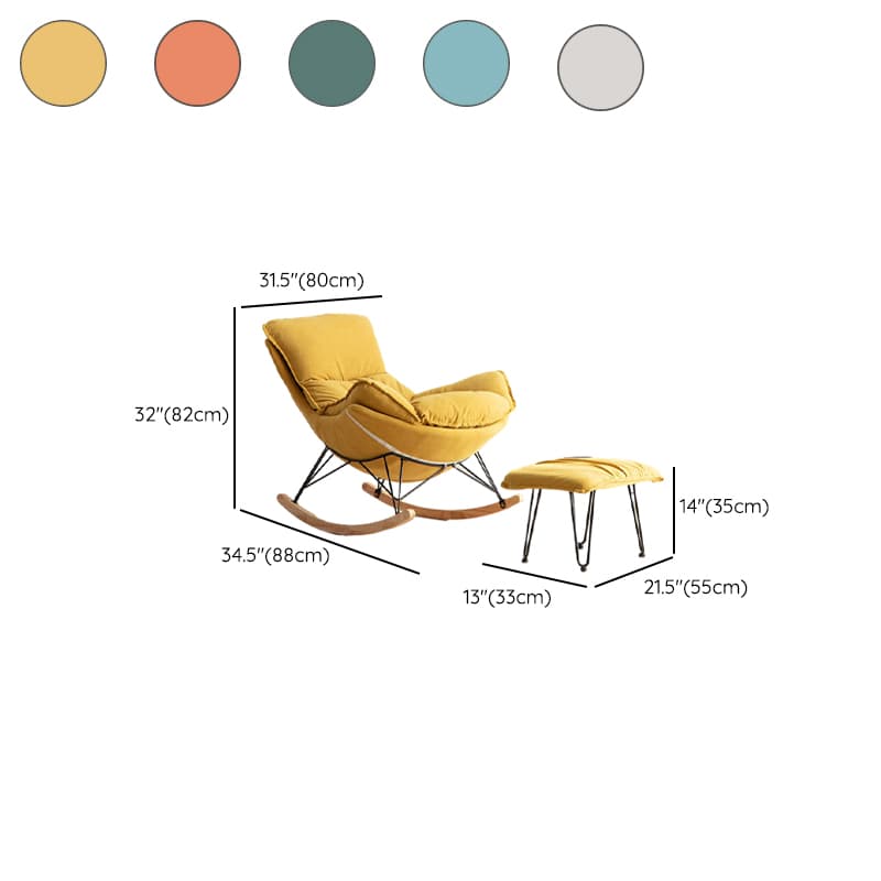 Modern Upholstered Rocking Chair Set with Slipcover and Ottoman - image 17