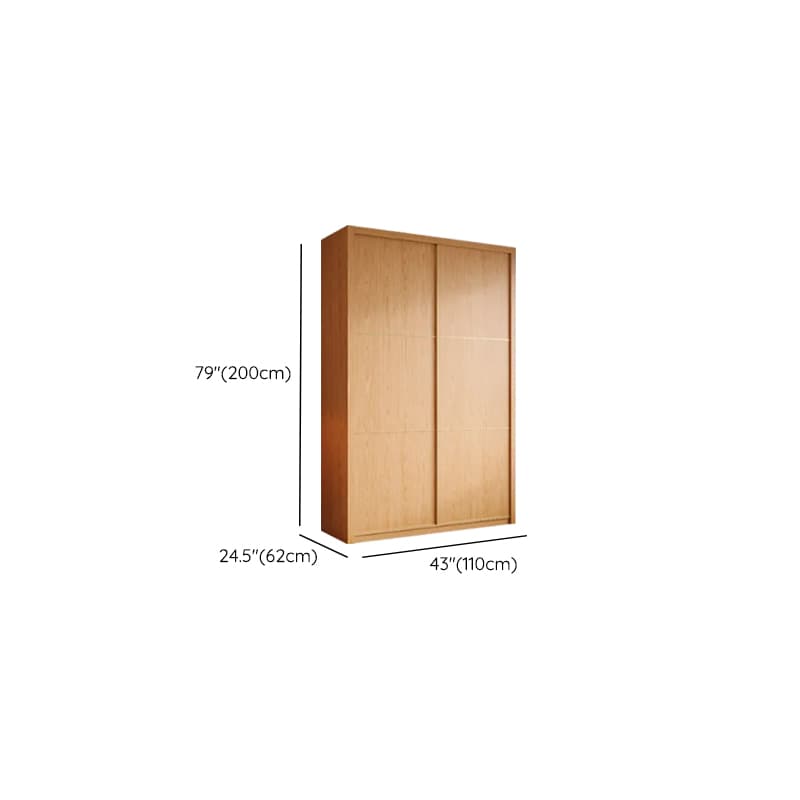 Wood Grain Minimalist Natural Wood Wardrobe Closet with Soft Close Drawer, Soft Close Door, Interior Shelves, and Clothing Rod - image 16