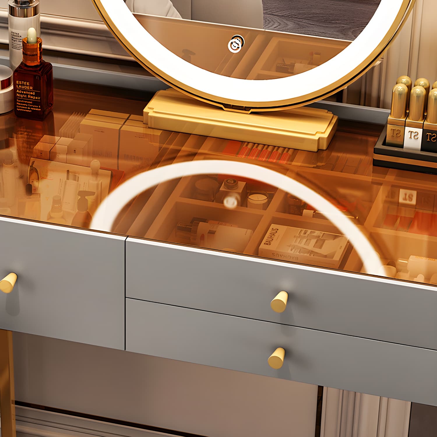 Glam Vanity Dressing Table Bedroom Makeup Vanity Desk with Drawer - image 14