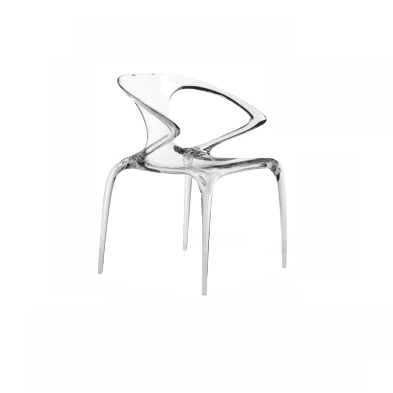 Casual Arm Chair with Uncovered Back, Armrest, and Sepia/Lime Green/Transparent Polymer Legs - image 7