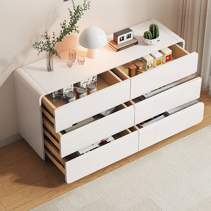 Art Deco White Horizontal/Vertical Bleached Wood Double Dresser/Bachelor Chest with 6 Drawers/8 Drawers/4 Drawers - image 5