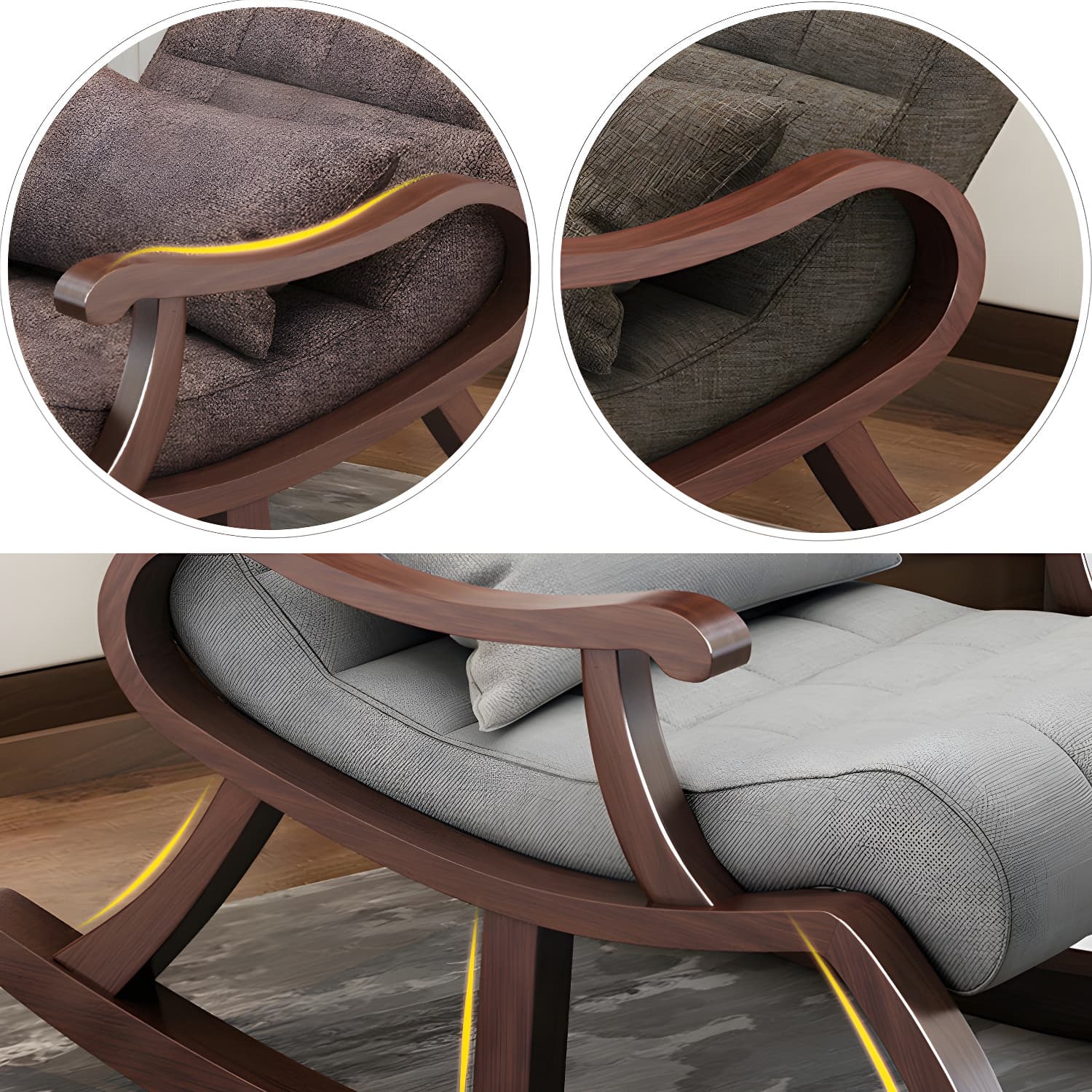 Mid-Century Modern Recliner Chair Upholstered Recliner Chair - image 16