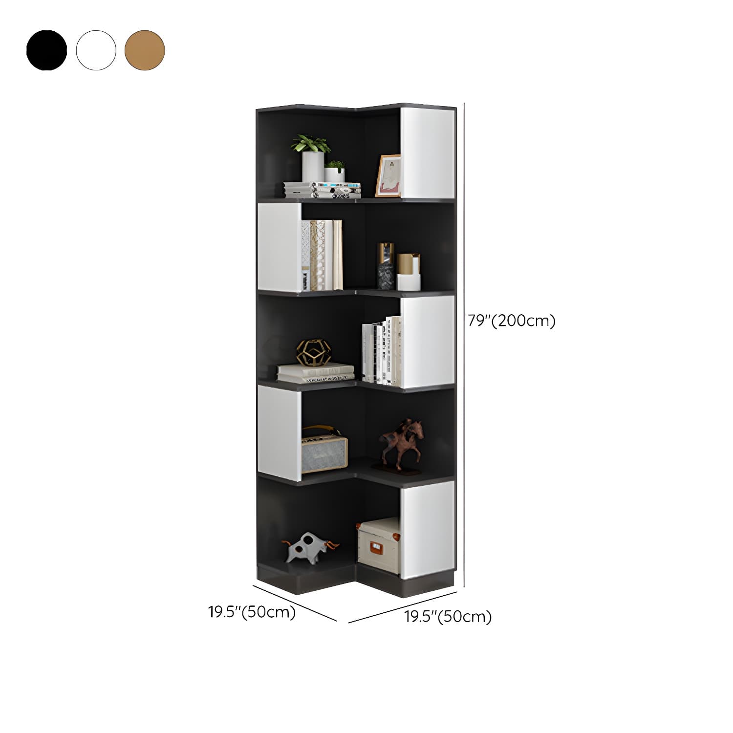 Contemporary Corner Standard with Shelves Manufactured Wood Accent Chest - image 14