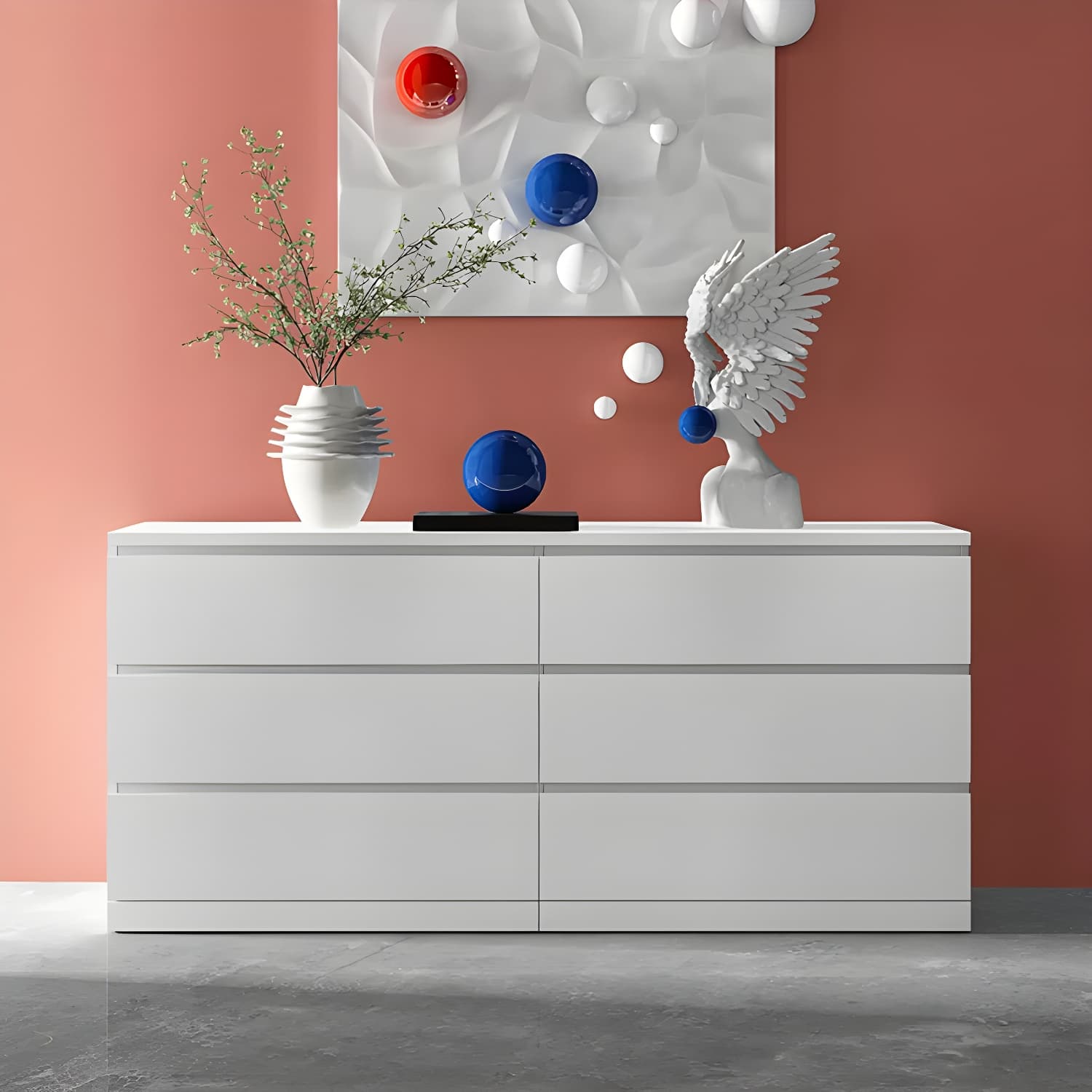 Contemporary 15.7" Wide White Chest Soft-Close Drawers Storage Chest - image 11