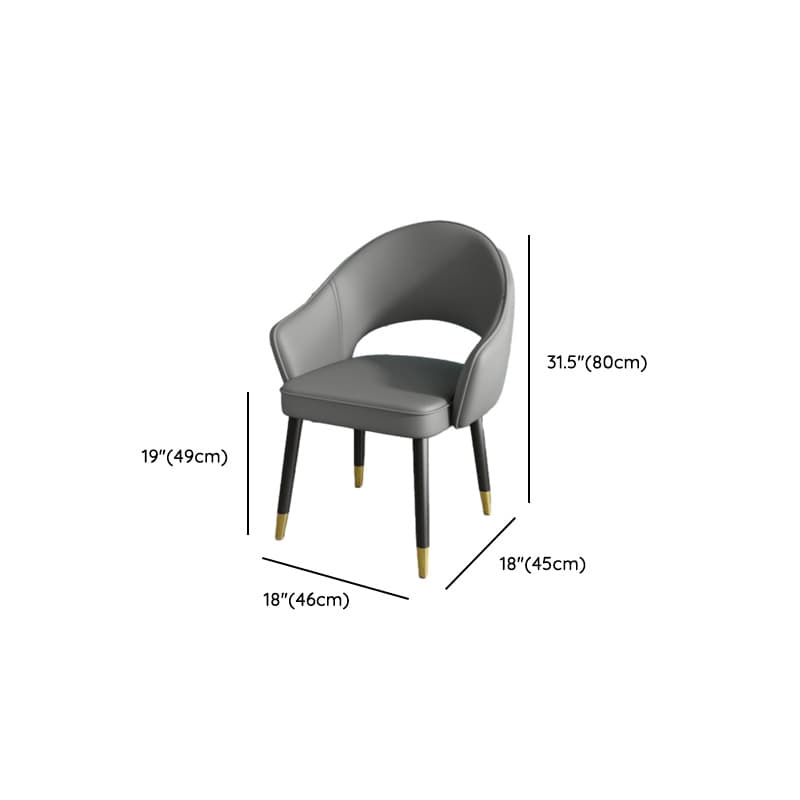 Modish Arm Chair with Ventilated Back, Padded Upholstery, Arms, and Steel Legs - image 20