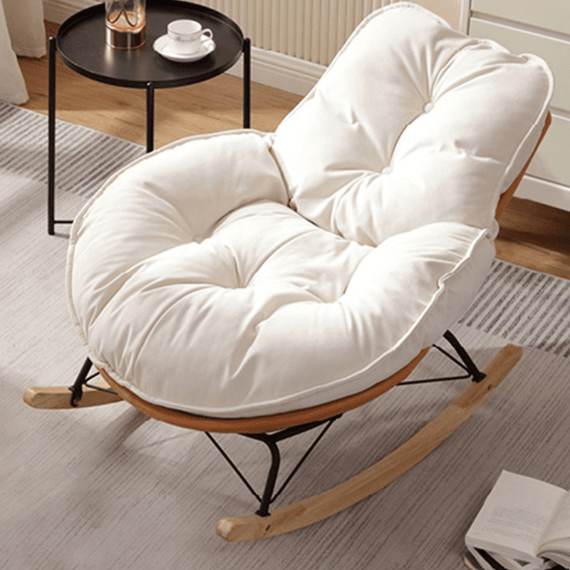 Chalk Simple 2 Piece Set Rocking Chair with Ottoman, Scratch-tolerant and Padded Upholstery - image 9