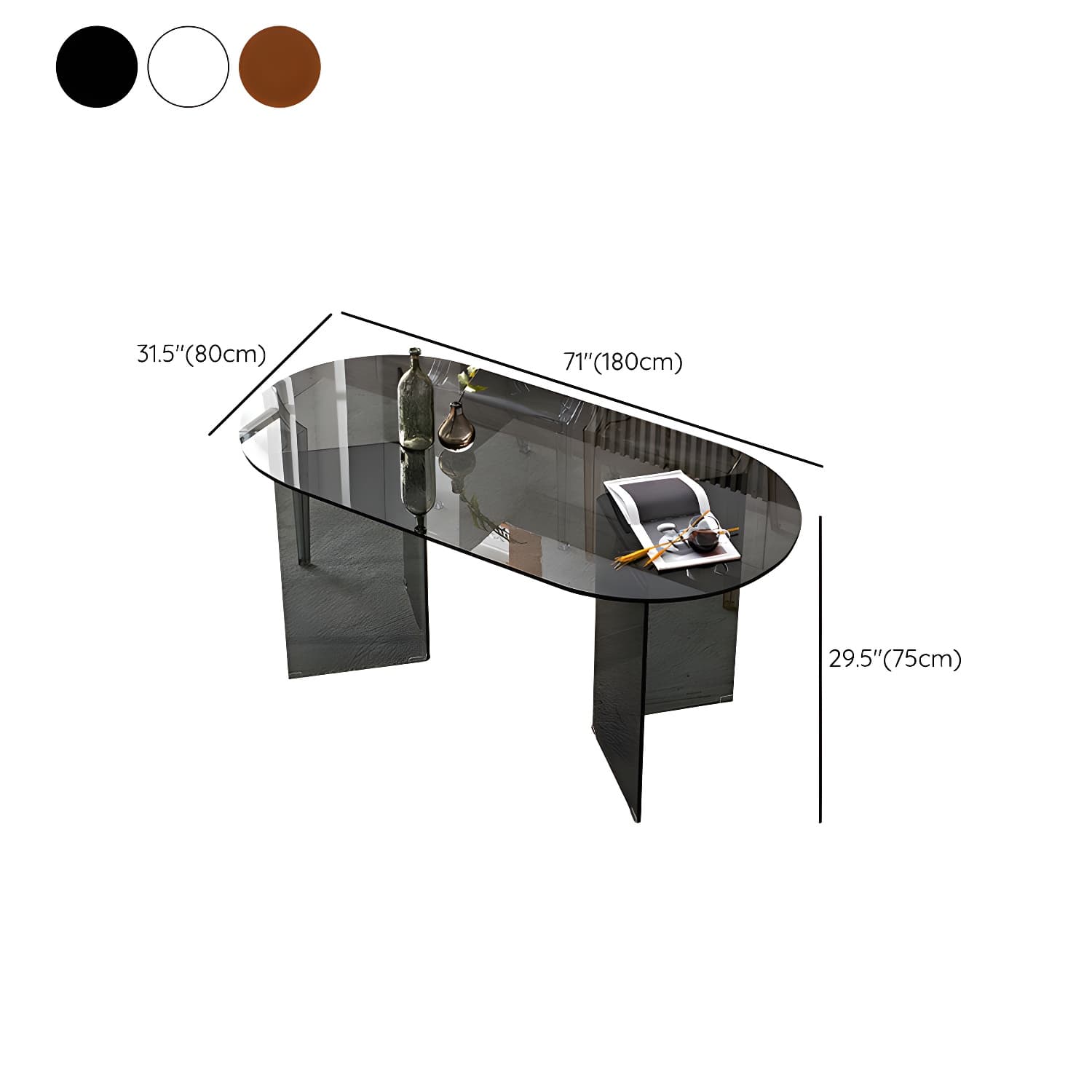 Modern Tempered Glass Dining Table Glass Base for Dining Room - image 22