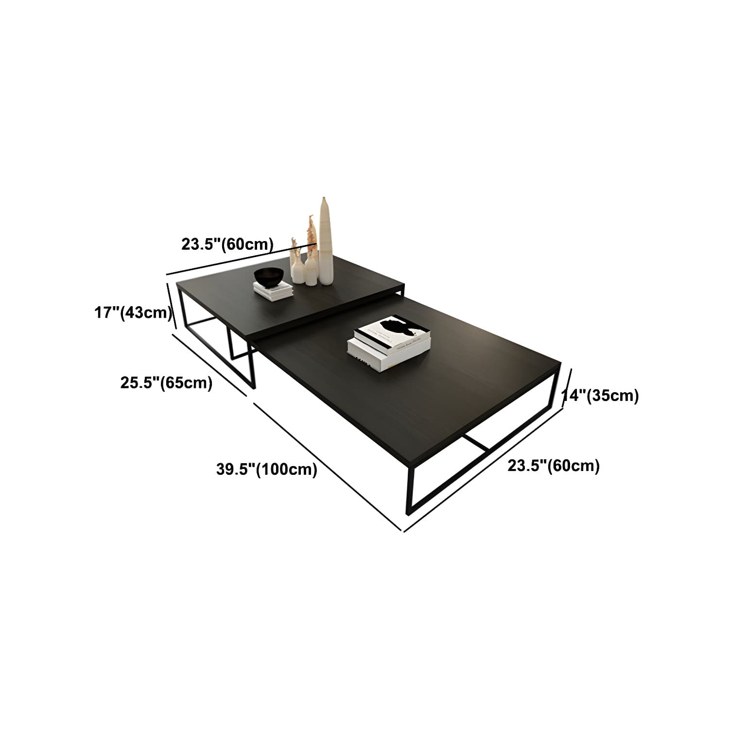 North European Wood Coffee Table Rectangle Frame Cocktail Table - image 19