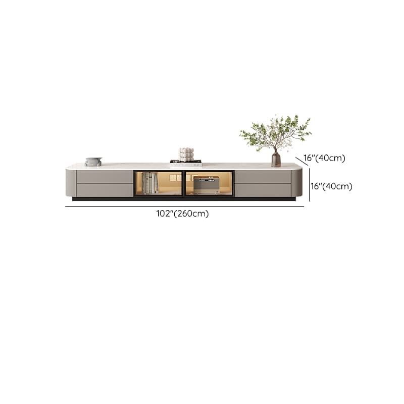 Rectangle Parlor TV Stand with Light and Gate Door - image 17