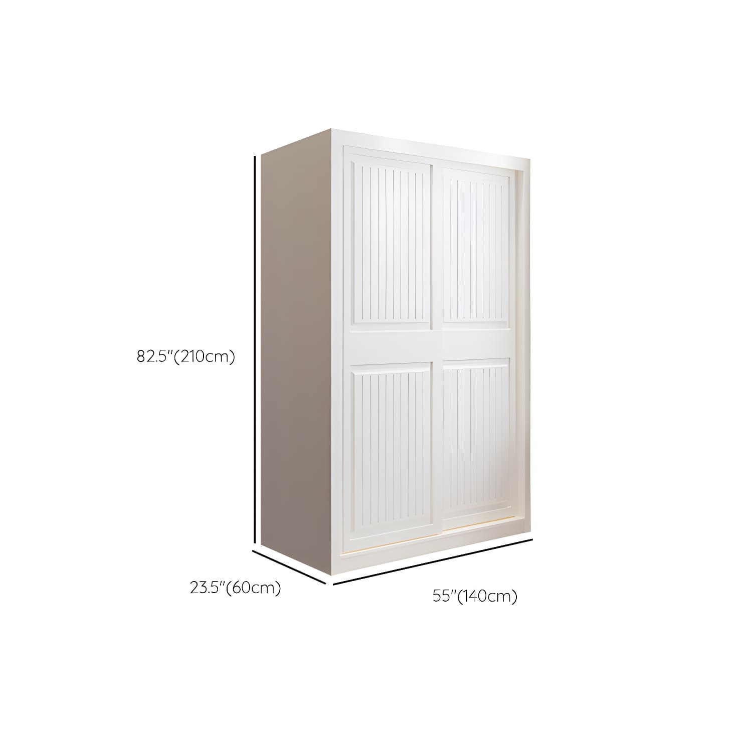 Contemporary Wardrobe Armoire with Garment Rod Wood Wardrobe Closet - image 12